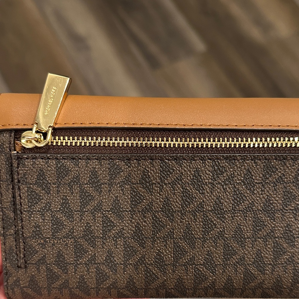 Michael Kors Tan and Brown Signature Flap Wallet - Picture 5 of 5